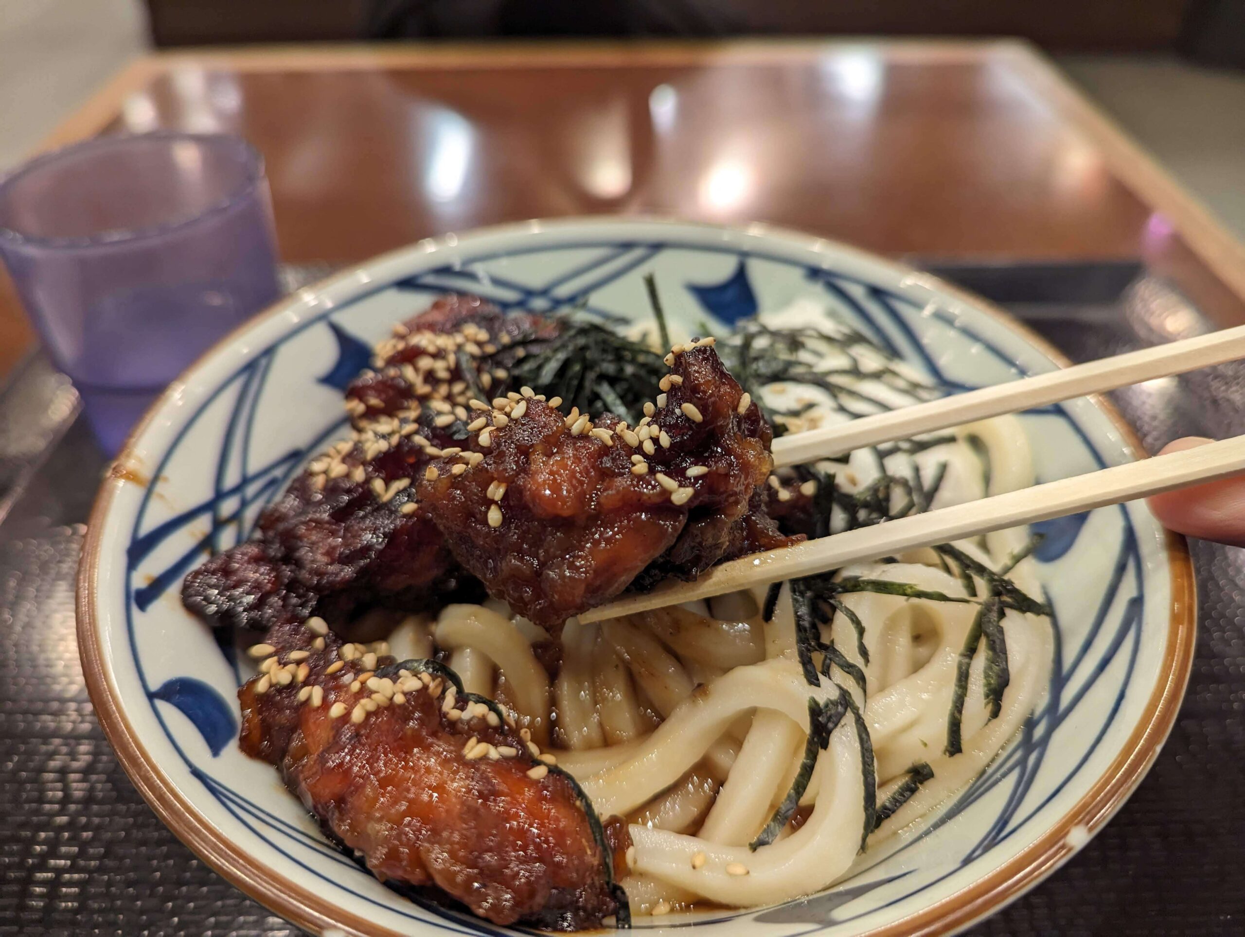 丸亀製麺「てりやきタル鶏ぶっかけ 並、温」の写真